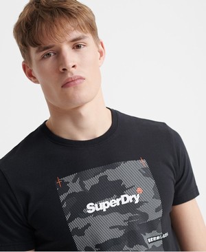 Superdry Chromatic Férfi Pólók Fekete | GIMNU0874